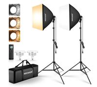 NEEWER NK103 Lot de 2 boîtes à lumière avec trépied, Ampoules LED Bicolores 45W 2,4G, 10 canaux, 2900K-7000K, 1400 lux/m, CRI95＋, kit d'éclairage continu pour Photographie