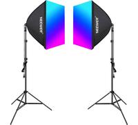 Neewer Nk800 Studio Set Two Softboxes + Rgb Bulbs 24W 2700-6500K + Tripods + Gates