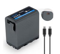 NEEWER NP-F970 10500mAh Batterie Rechange pour Sony FX3/FX30/A7 pour Canon R5 pour Nikon Z8, Cable PD 20W USB C 4,8h Charge Rapide Camera Battery Rechargeable Appareil Photo Caméscope Éclairage, Gris