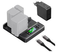 NEEWER NP-F970 Chargeur à 4 Canaux avec Consolidation Intelligente d'Alimentation,Compatible avec Sony NP-F550 750 Batterie NPF des Caméscope,Charge Rapide PD100W,Double Port USB C & écran OLED,NW-F4R