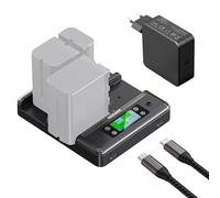 NEEWER NP-F970 Chargeur à 4 Canaux avec Consolidation Intelligente d'Alimentation,Compatible avec Sony NP-F550 750 Batterie NPF des Caméscope,Charge Rapide PD100W,Double Port USB C & écran OLED,NW-F4R