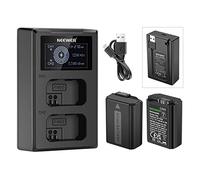 NEEWER NP-FW50 Batterie de Remplacement, Compatible avec Sony ZV-E10, a7, a7R, a7RII, a7II, a7SII, a7S, a7RII, a6300, a6400, a6500, RX10, 2-Pack 1100mAh Batterie, Double Chargeur USB, USB-C Câble