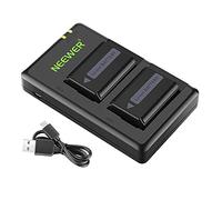 Neewer NP-FW50 Chargeur de Batterie pour Appareil Photo Compatible avec Sony A6000, A6500, A6300, A6400, A7, A7II, A7RII, A7SII, A7S, A7S2, A7R, A7R2, A55, etc. (2 Batteries, Micro USB Port, 1100mAh)