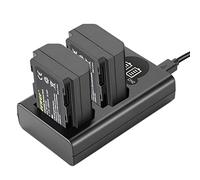 Neewer NP-FZ100 Kit de Chargeur de Batterie de Remplacement, Compatible avec Sony ZV-E10II A9III A7CII ZV-E1 A7III A7IV FX3 FX30 A6700 A1, 2 Paquets Li-ION 2280mAh, Double Chargeur USB avec Écran LCD