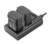 NEEWER NP-FZ100 Kit de Chargeur de Batterie de Remplacement, Compatible avec Sony ZV-E10II A9III A7CII ZV-E1 A7III A7IV FX3 FX30 A6700 A1, 2 Paquets Li-ION 2280mAh, Double Chargeur USB avec Écran LCD