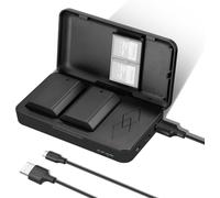 NEEWER NP-FZ100 Lot de 2 chargeurs de Batterie de Rechange 2280 mAh et 1 boîtier de Charge USB Double Canal Compatible avec Sony ZV-E1, FX3, FX30, A1, A9 II, A7R V, A7R IV, A7S III, A7 IV, A6600, A7C