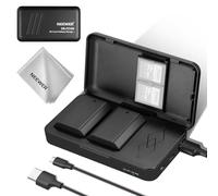 NEEWER NP-FZ100 Lot de 2 chargeurs de Batterie de Rechange 2280 mAh et 1 boîtier de Charge USB Double Canal Compatible avec Sony ZV-E1, FX3, FX30, A1, A9 II, A7R V, A7R IV, A7S III, A7 IV, A6600, A7C