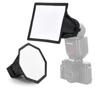 NEEWER NS5P Diffuseur Softbox Flash Speedlight Pliable Amélioré Lot de 2 | 5.9"/15cm Octogonal, 6"x5" Rectangulaire, pour Z2 Z1 V1 Flashs Tête Ronde, Compatible avec Godox Sony Nikon Canon Flash