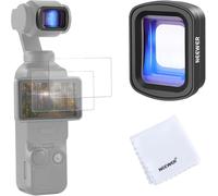 NEEWER Objectif anamorphique bleu 1,2x compatible avec DJI Osmo Pocket 3 Creator Combo accessoires, verre optique HD magnétique grand écran bleu effet strie + 2 protecteurs d'écran en verre trempé, LS