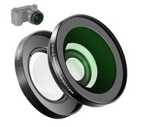 NEEWER Objectif Grand Angle HD 40,5mm Compatible avec Sony ZV-1F ZV-E10 A5000 A6000, Objectif supplémentaire 2 en 1 Grand Angle 18mm et Macro 10x avec Adaptateur d'objectif à baïonnette (LS-30, Noir)
