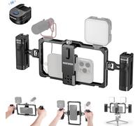 NEEWER PA009E Cage de téléphone universelle avec déclencheur Bluetooth Poignée latérale Poignées confortables Stabilisateur de téléphone portable pour vidéo Cage de téléphone compatible avec iPhone 15