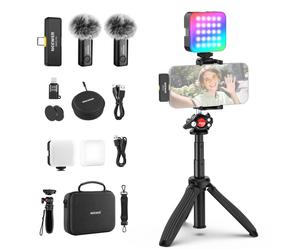 Neewer - PA048 Vlogging Kit pour smartphone avec LED RGB/Microphone/Perche