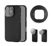 NEEWER PA083 Étui de Protection Robuste en TPU/PC Robuste avec Supports d'objectif de 17 mm, Adaptateur de Filtre de 67 mm, Cuir synthétique antidérapant, Compatible avec iPhone 16 Pro MagSafe Noir