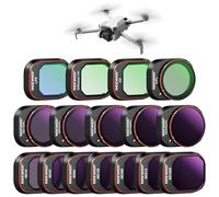 NEEWER Pack de 16 Filtres ND & CPL et Effets Compatible avec DJI Mini 4 Pro, HD ND16 ND32 ND64 ND128 ND256 ND512 ND1000 ND16/PL ND32/PL ND64/PL ND128/PL ND256/PL, UV, CPL, LPR, Diffusion Noire 1/4