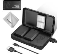 NEEWER Pack de 2 Batteries Rechange 2280mAh NP-FZ100 avec Double Chargeur & Câble Micro USB Compatible avec Sony ZV-E10II A9III A7CII ZV-E1 A7III A7IV FX3 FX30 A6700 A1 A7C A7CR A7RIV A7RV A7SIII A9II