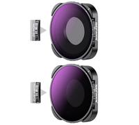 NEEWER Pack de 2 Filtre Variable ND4-32 & ND64-512 (Pack de 2),2-5 & 6-9 Arrêt Accessoire Filtre ND Verre Optique HD Multicouche Cadre Compatible avec GoPro Hero 9 10 11 12 Go Pro 13 Noir,sans Motif X
