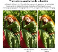 NEEWER Pack de 2 Filtres d'Objectif de Caméra à Diffusion Noire 67mm 1/4 et 1/8, Filtre à Effet Cinématographique,étui de Rangement en Verre Multicouche,pour Photographie de Portrait Brumeux et Rêveur