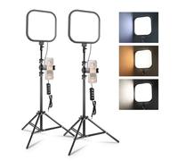NEEWER Pack de 2 Panneau Lumineux LED Vidéo 15W 27,4cm(10.8") avec Trépieds et Supports de Téléphone de 160cm, Éclairage de Studio Bicolore à Intensité Variable 816 lux CRI95+ pour Photographie, L220