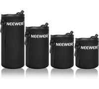 NEEWER Pack de 4 Housse Objectif, Sacoche d'Objectif avec Néoprène Protecteur Epais pour objectif d'Appareil Photo DSLR (pour Canon, Nikon, Sony, ) Comprend : Petit, Moyen, Grand, Taille XL