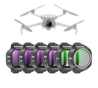 NEEWER Pack de 6 Filtres ND CPL Polarisants Circulaires Compatibles avec DJI Mini 5 Pro Caméra Drone (UV/CPL/ND4/ND8/ND16/ND32), Filtres Polarisants Circulaires à Densité Neutre à Clipser, Pack de 6