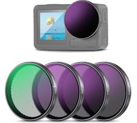 NEEWER Packs de 4 Filtres ND à Clipser Compatibles avec DJI Osmo Action 3/4/5 Pro,ND8 + ND16 + ND32 + CPL,Accessoire de Caméra d'Action Polarisants à Densité Neutre,Verre Optique HD Multicouche,FL-A76