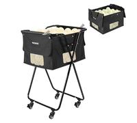 NEEWER Panier à Balles de Tennis Pickleball avec Roues, Panier de Ramassage Roulant pour 140 Pickleballs et 175 Balls Tennis, Accessoire d'Équipement de Court de Tennis pour Entraînement,PB01X