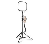 NEEWER Panneau Lumineux LED Vidéo 15W 27,4cm(10.8") avec Trépieds et Supports de Téléphone de 160cm, Éclairage Plein Écran Bicolore à Intensité Variable 816 lux CRI95+ pour Photographie, L220