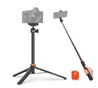 NEEWER Perche à Selfie 59 Pouces, Compatible avec iPhone et DLSR Caméra, Petit Support de Bureau Compact et Portable en métal avec rotule à Distance, Support de téléphone Portable 2 en 1, TS04