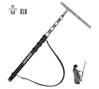 NEEWER Perche de Microphone Amélioré, Bras Télescopique en Fibre de Carbone de 300cm avec 5 Sections, Adaptateur à vis 1/4" 3/8" 5/8", Sangles de Câble, Bandoulière, Sac de Rangement, MS-300C(Argent)