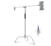 NEEWER Support C avec Perche Pro 100% Acier Inoxydable, Hauteur maximale 330 cm, Support d'éclairage de Photographie Robuste avec Bras de Maintien de 128 cm pour réflecteur monolight Softbox