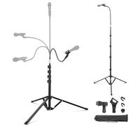 NEEWER Pied de microphone avec bras flexible, support de micro sur trépied avec pinces pour micro, adaptateur 3/8" vers 5/8", pinces pour câble pour l'enregistrement vidéo, MS010