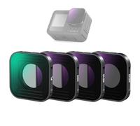 NEEWER PL Filtre ND Compatible avec GoPro Hero 13 12 11 10 9 Noir, Lot de 4 PL ND8 ND16 ND32 Kit de Filtres d'Objectif à Densité Neutre Mince Multicouches HD Accessoire pour Caméra d'Action, FL-GP18