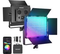 NEEWER PL60C RGB LED Panneau Vidéo Lumière APP/2,4G/DMX Contrôle, 60W 23000Lux/0,5m 2500K-10000K RGBCW Pro Éclairage de Studio/18 Scènes/V Alimenté par Batterie pour Enregistrement Streaming Extérieur