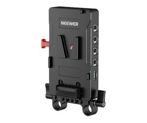 Neewer Plaque d'adaptation de batterie V-Mount avec double pince à tige 15mm