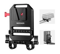 Neewer Plaque de Batterie à Montage en V avec Deux Pinces à Tige de 15 mm,filetages 1/4" et 3/8",Plaque de Montage de Batterie en métal V Lock pour Cage de caméra,Compatible avec SmallRig(ST43)