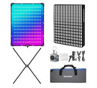 NEEWER Pro 200W Kit d'éclairage vidéo LED Flexible avec Panneau lumière RGB et softbox contrôle par app/2,4 GHz/DMX, 2500-10000K 25000lux/0,5m IRC 95+,Key Light pour Streaming, AF200C