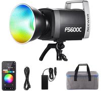 NEEWER Pro 600W RGB LED Vidéo Light APP/2.4G/DMX Control, 2500-7500K 52500lx/1m COB Éclairage Continu, CRI95+/TLCI97+ Projecteur avec Sac pour Studio Photographie Enregistrement Streaming, FS600C