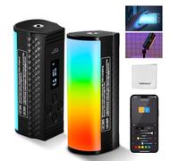 NEEWER Pro Lampe Torche Magnétique Portable avec Contrôle DMX APP/Effet Personnalisé/Groupe Lumineux,360° Full RGB 2500K-10000K CRI97 17 Scène 3200mAh,Éclairage LED Dimmable pour Vidéo Streaming,TL98C