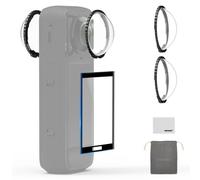 NEEWER Protection d'Objectif Compatible avec Insta360 X5 Caméra d'Action Accessoires: Verre Trempé HD, Transmission Lumineuse de 99,99%,Dureté 9H,avec Protection d'écran,Pochette et Chiffon Nettoyage.