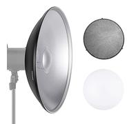 NEEWER Réflecteur Bowens en métal avec diffuseur Blanc, Grille en nid d'abeille pour Flash stroboscopique, Compatible avec Godox AD600 Neewer CB60 Q4 Vision 4 S101 Series, NK-NARC22