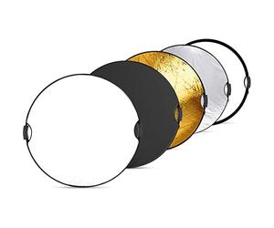 NEEWER Réflecteur De Lumière 80cm avec poignée & Filetage 3/8", Diffuseur De Lumière Rond Pliable 5 en 1,Translucide/Argent/Doré/Blanc/Noir pour L'Éclairage Photo en Studio Ou Extérieur, RF-80II