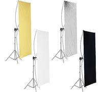 Neewer Réflecteur de Lumière Panneau Plat Panel 35"x 70"/90x180cm Photo Studio Or/ Argent & Noir/Blanc avec Support de 360 Angles Rotation et Sac de Transport