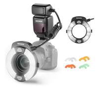 NEEWER RF1-C Marco Ring Flash pour Canon,76Ws 5600K E-TTL Ring Flash avec GN15,Sortie 1-1/128,Synchronisation Rideau Avant/Arrière,Gels Couleur,Anneaux Adaptateurs d'Objectif pour Gros Plan et Macro