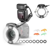 Neewer RF1-S Marco Ring Flash Lumineux Compatible avec Appareil Photo Sony, éclairage 76 W GN15 5600 K TTL, Sortie 1-1/128 Avant et arrière, Anneaux adaptateurs d'objectif en Gel de Couleur