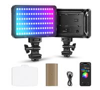NEEWER RGB Lampe Vidéo avec Batterie NP-F750 4300mAh, Contrôle par APP, 360°,Couleur LED, Éclairage des Touches,CRI95+,Dimmable,pour Studio,DSLR,Caméscope,Photographie, Enregistrement,Streaming,RGB176