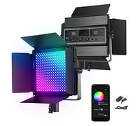 NEEWER RGB1200 Panneau d'Éclairage Vidéo LED RGB 360°, Lampe Vidéo 60W, Lumière Photo avec App Contrôle 2,4G, 22000lux à 0,5m/1% de Gradation Précise Min/18 Effets/2500K-8500K/pour Zoom/Photographie