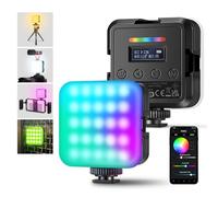 NEEWER RGB62 Lampe Vidéo RGB Magnétique avec Contrôle APP,Pack de 2 Lumière Caméra LED Couleur 360°avec 3 Sabot Froid CRI97 + 2500K-8500K 17 Scènes 2000mAh Rechargeable Portable Selfie éclairage