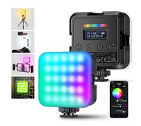 NEEWER RGB62 Lampe Vidéo RGB Magnétique avec Contrôle APP,Pack de 2 Lumière Caméra LED Couleur 360°avec 3 Sabot Froid CRI97 + 2500K-8500K 17 Scènes 2000mAh Rechargeable Portable Selfie éclairage