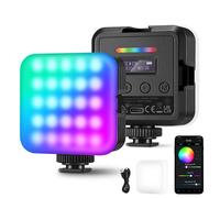NEEWER RGB62 Lumière Caméra Magnétique RGB avec Contrôle APP Amélioré, Éclairage LED Couleur 360° avec 3 Sabots Froids, Lampe Vidéo Portable pour Appareil Photo CRI97+/17 Scènes/2000mAh Batterie