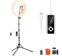 NEEWER RH12B Pro Anneau Lumineux Ring Light LED Haute Puissance 30W 30cm avec Trépied 180cm,Compatible IPhone,3 290 lux,éclairage CCRIulaire Bicolore pour Selfie,Vidéo,Maquillage,2900-7000K,CRI97+